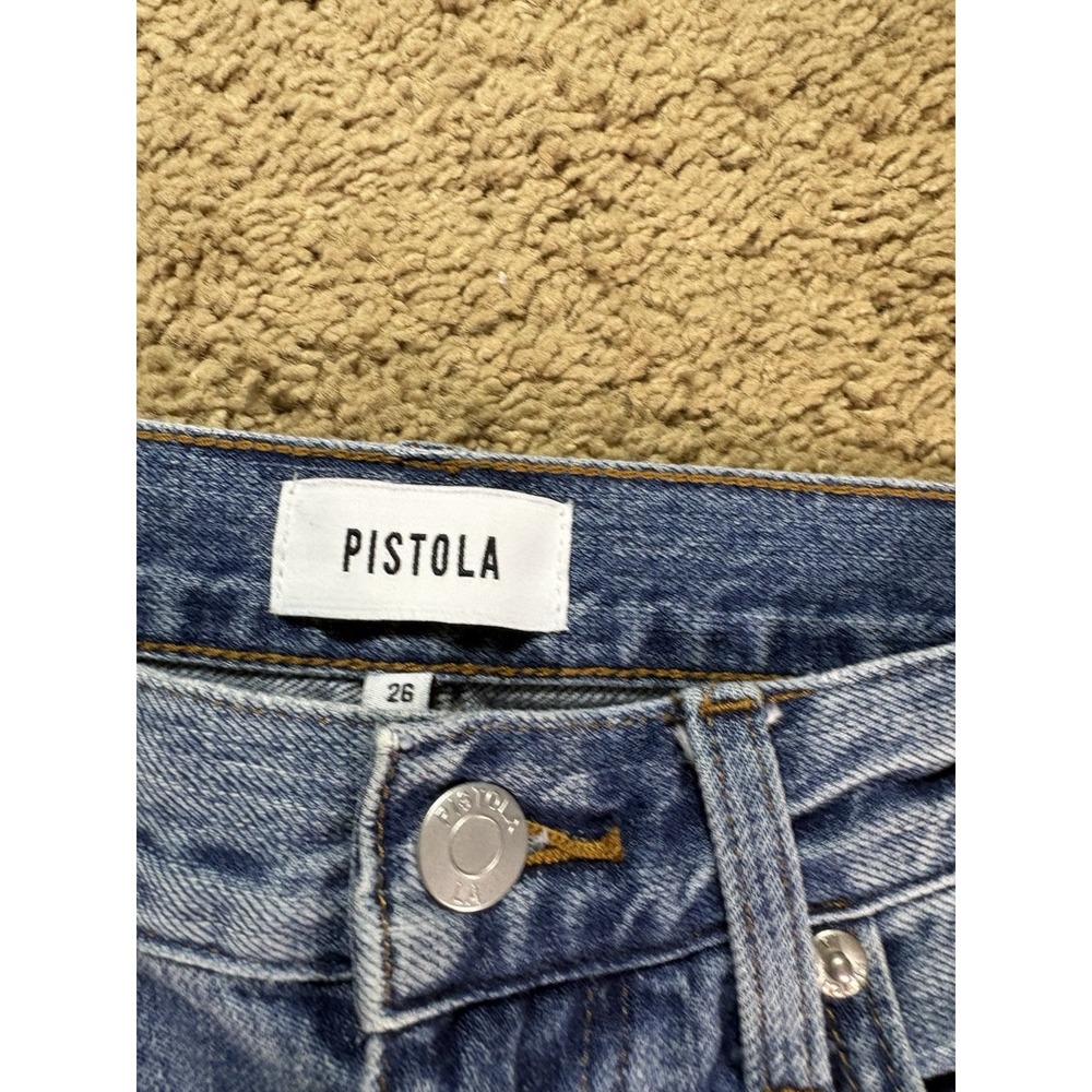 Pistola Jeans Women 26 Distressed Straight Leg Hi-Rise Grunge - Picture 2 of 8